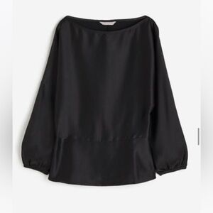 H&M creped satin boatneck blouse, size small